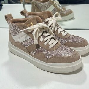 COLE HAAN Grandpro Rally Sneakers In Glass Snake Print Suede Women’s Size 7.5
